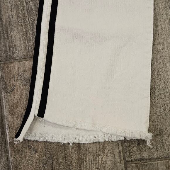 Mother Jeans Womens Size 27 Insider Crop Step Fray Whipping The Racer Striped - Picture 9 of 16